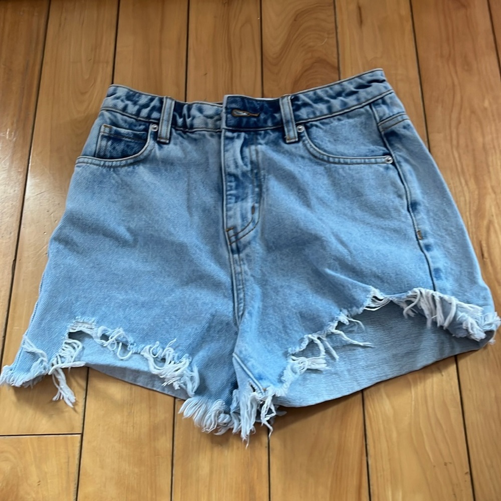 Blue denim shorts